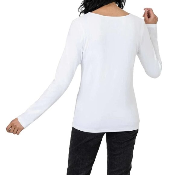 NEW Ellen Tracy Long Sleeve T-Shirt | White - Picture 4 of 4